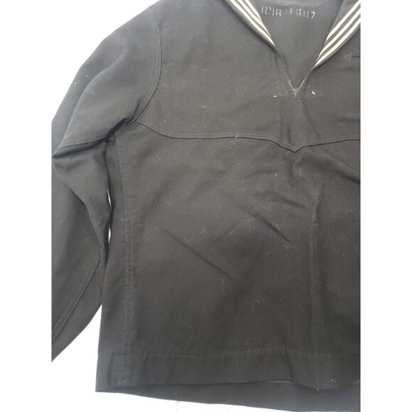 Vintage 40s/50s Black/White US Navy Sailor Uniform Set Wool Jacket Pants - Picture 7 of 16